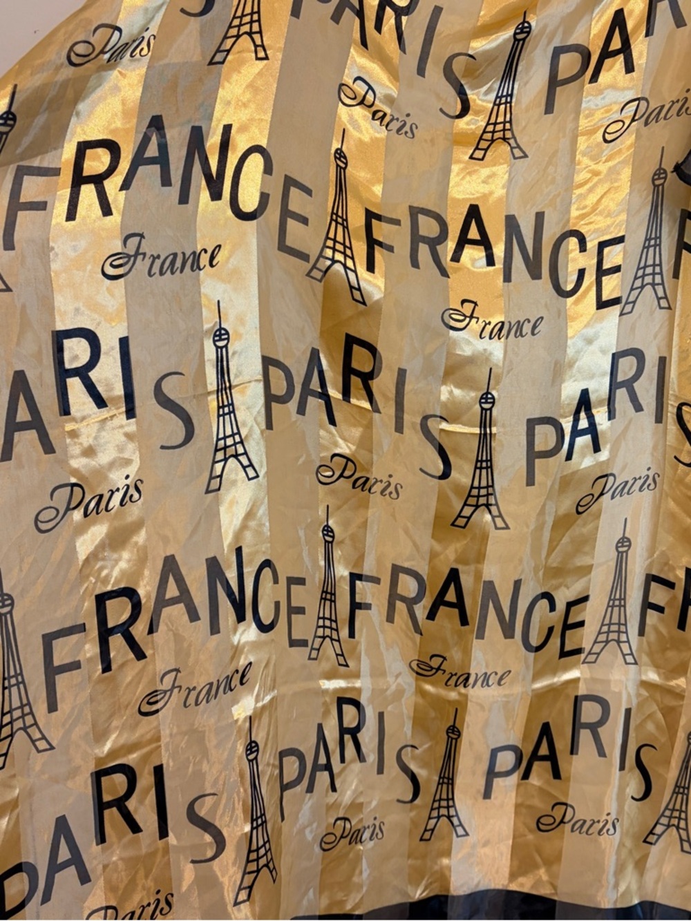 Paris Print Yellow & Black Lightweight Fashion Scarf - Picture 2 of 3